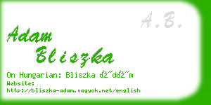 adam bliszka business card